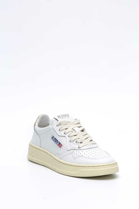 AUTRY-SNEAKERS MEDALIST LOW PELLE BIANCO ORO-AUAULWLL06 WHITEGOLD 40