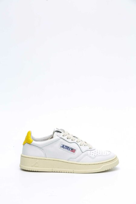 AUTRY-SNEAKERS MEDALIST LOW PELLE BIANCO GIALL-AUAULWLL30 WHTYELLOW 39