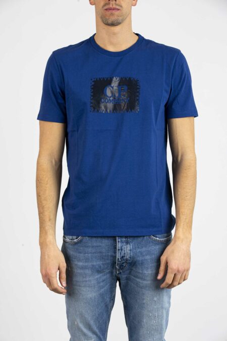 CP COMPANY-T-SHIRT IN JERSEY-CPTS042A005100W BLUE XL