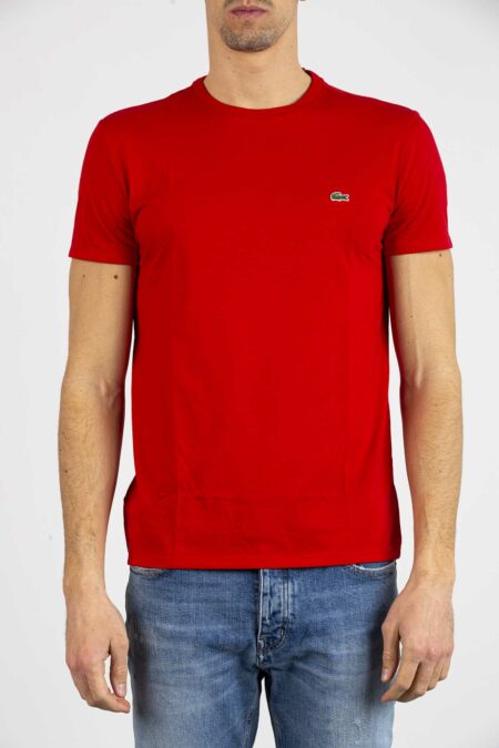 LACOSTE-T-SHIRT GIROCOLLO IN JERSEY-LCTH6709 ROS 8