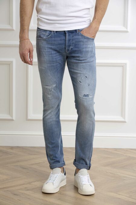 DONDUP-JEANS UOMO GEORGE ROTTO GU6-DDUP232DS0145GU6 USED 36