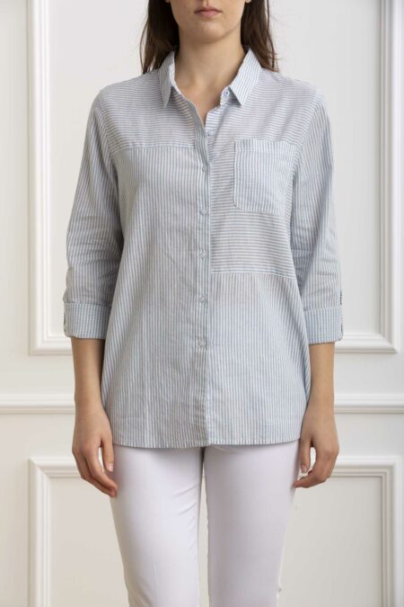 BARBOUR-CAMICIA DONNA BEACHFRONT-BBLSH1402LSH CHAMBRAY 42