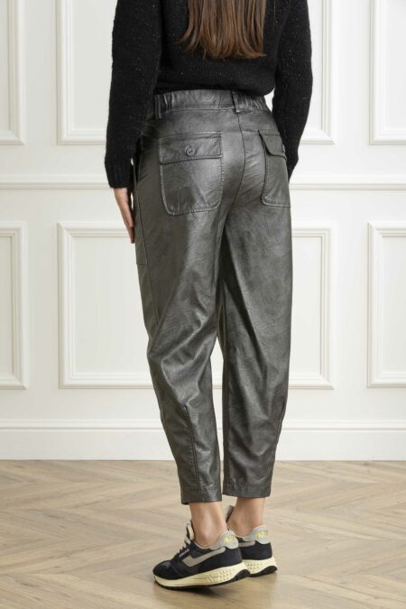 ALESSIA SANTI-PANTALONI IN SIMILPELLE-AS421SD28001 ARGENTO 44