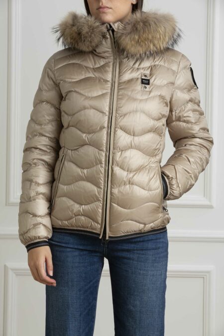 BLAUER-GIUBBINO TRAPUNTATO A ONDE CON PELO-BLDC03048006047 BEIGE M