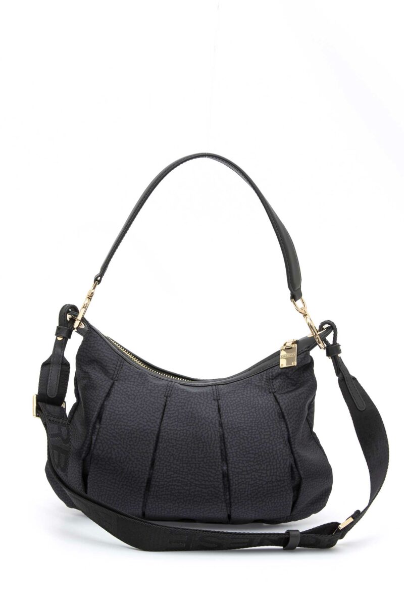 BORBONESE-BORSA HOBO S. C/T-BO933076AH1 DARKBLACK TU