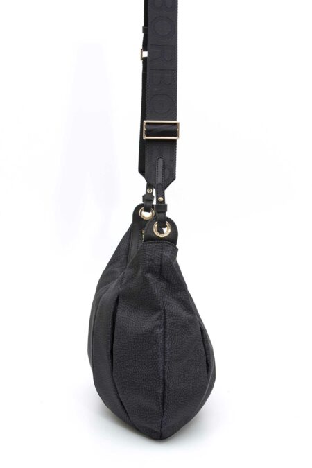 BORBONESE-BORSA HOBO M. C/T-BO933077AH1 DARKBLACK TU