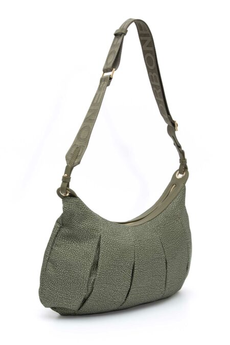 BORBONESE-BORSA HOBO M. C/T-BO933077AH1 MILITARE TU