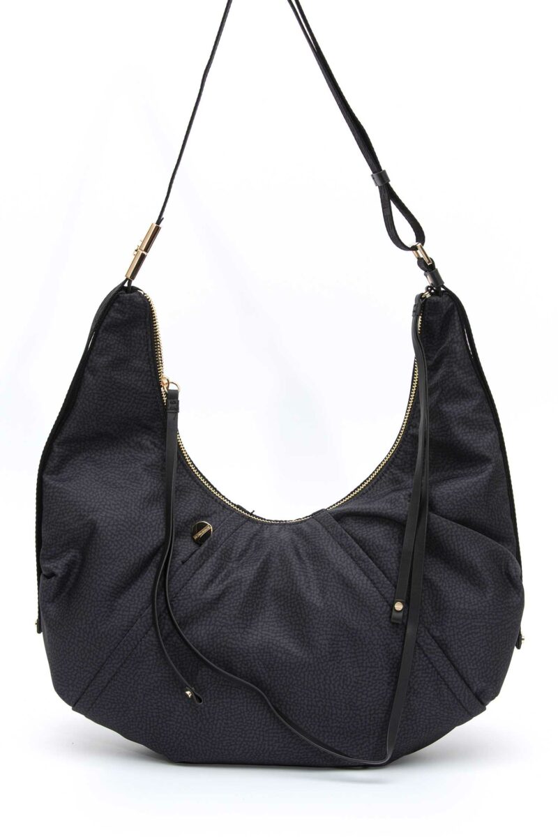 BORBONESE-BORSA HOBO M.-BO933834AH1 DARKBLACK TU