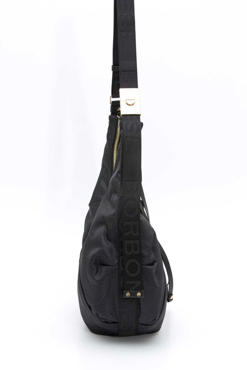 BORBONESE-BORSA HOBO M.-BO933834AH1 DARKBLACK TU