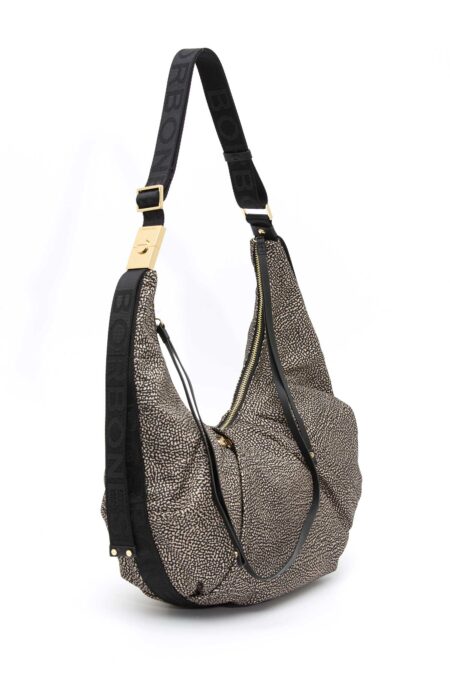 BORBONESE-BORSA HOBO M.-BO933834AH1 NATURALE TU