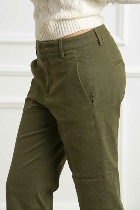 DONDUP-PANTALONE NIMA ZIP PTD-DDDP576ZGSE043 VERDE 29