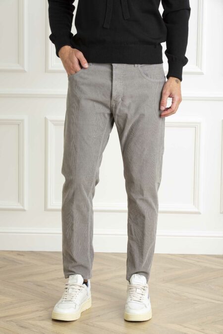 DONDUP-PANTALONE VELLUTO DIAN-DDUP576VS0028PTD GRIGIO 34