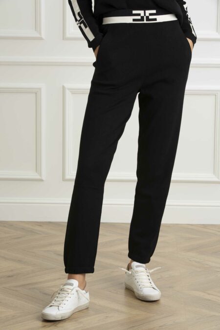 ELISABETTA FRANCHI-PANTALONE TRICOT-EFKP62S46E2 NERO 42