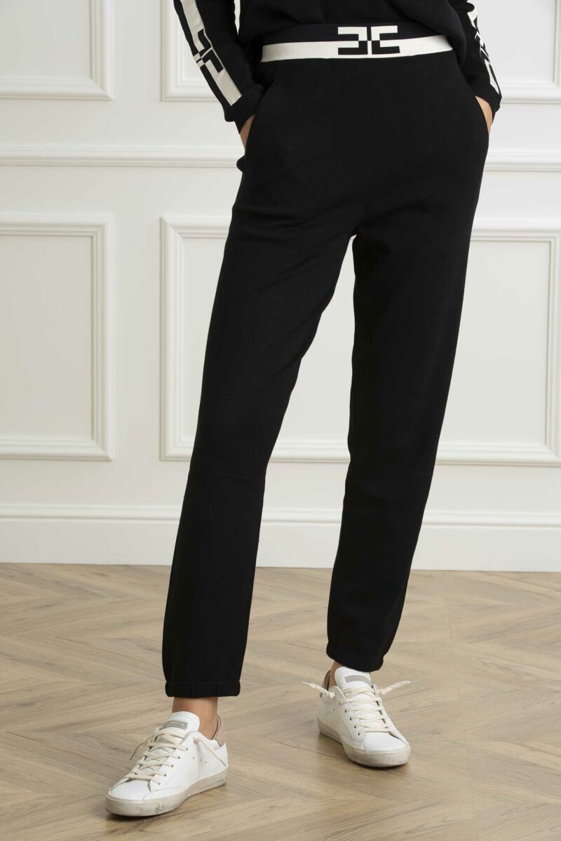 ELISABETTA FRANCHI-PANTALONE TRICOT-EFKP62S46E2 NERO 42