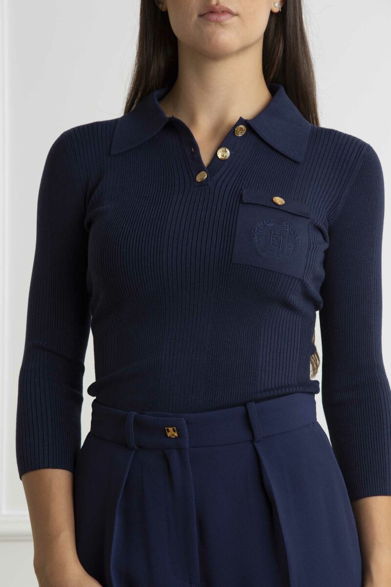 ELISABETTA FRANCHI-MAGLIA TRICOT-EFMK09B46E2 NAVY 44