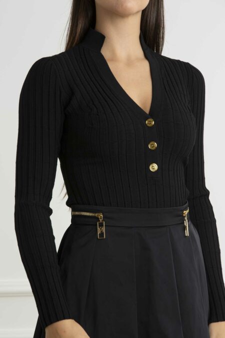 ELISABETTA FRANCHI-MAGLIA TRICOT-EFMK62S46E2 NERO 46