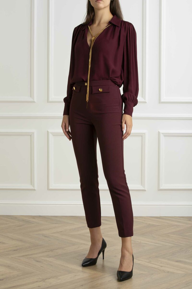 ELISABETTA FRANCHI-PANTALONE-EFPA02446E2 ROUGE 44