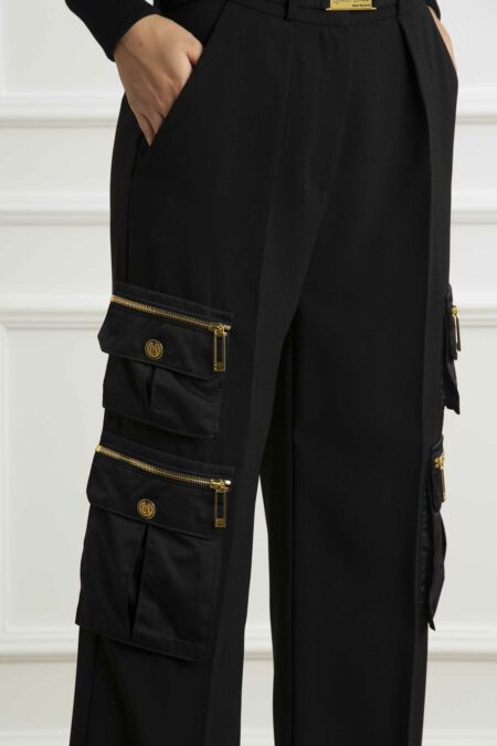 ELISABETTA FRANCHI-PANTALONE CON CINTURA-EFPA04546E2 NERO 42