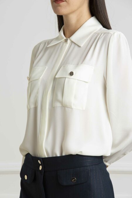 LIU JO-CAMICIA C/DETTAGLIO-LJCF4160TS055 LATTE 46