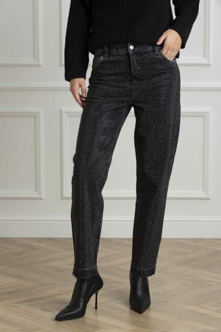 LIU JO-PANTALONE CROPPED STRAIGHT H.W.-LJUF4152DS059 BLACK 29