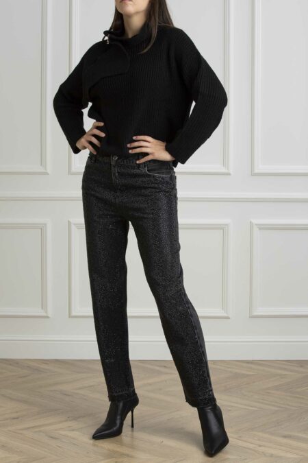 LIU JO-PANTALONE CROPPED STRAIGHT H.W.-LJUF4152DS059 BLACK 29