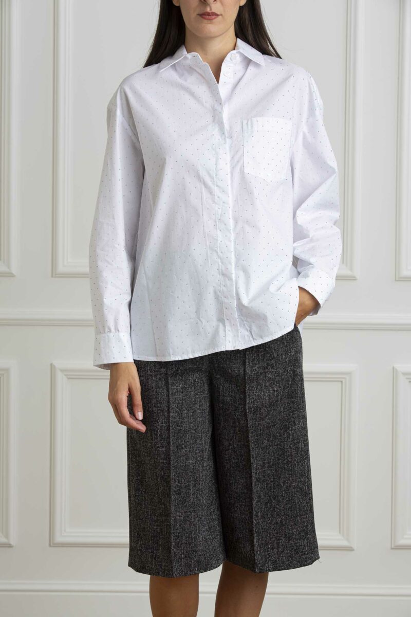 LIU JO-CAMICIA OVER Bco/borchiette-LJWF4199T3904 BCO 44