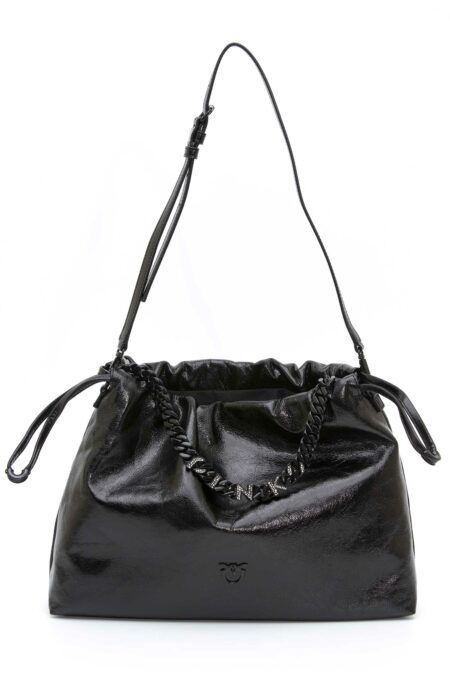 PINKO-BORSA CHAIN HANDLE TOTE BAG PELLE-PK103417A1EO NERO TU