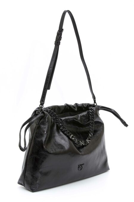 PINKO-BORSA CHAIN HANDLE TOTE BAG PELLE-PK103417A1EO NERO TU