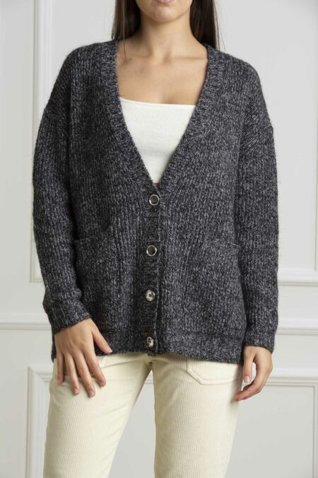 PINKO-CARDIGAN ERBACEO MOULINE-PKERBACEO GRIGIO XXS