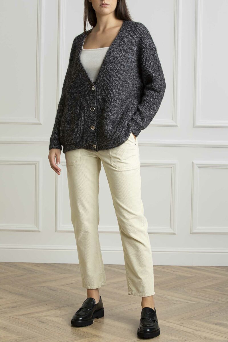 PINKO-CARDIGAN ERBACEO MOULINE-PKERBACEO GRIGIO XXS