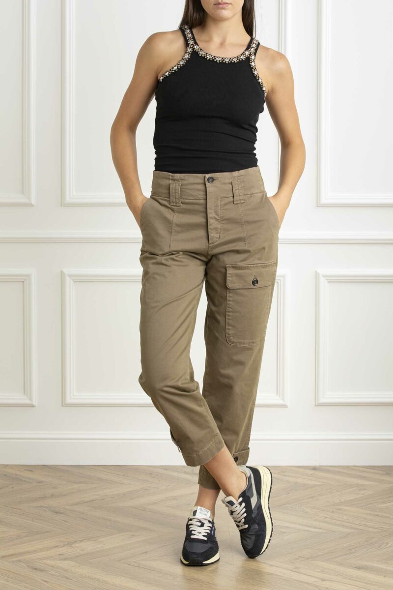 PINKO-PANTALONE GLOBO RASO-PKGLOBO MARRONE 42