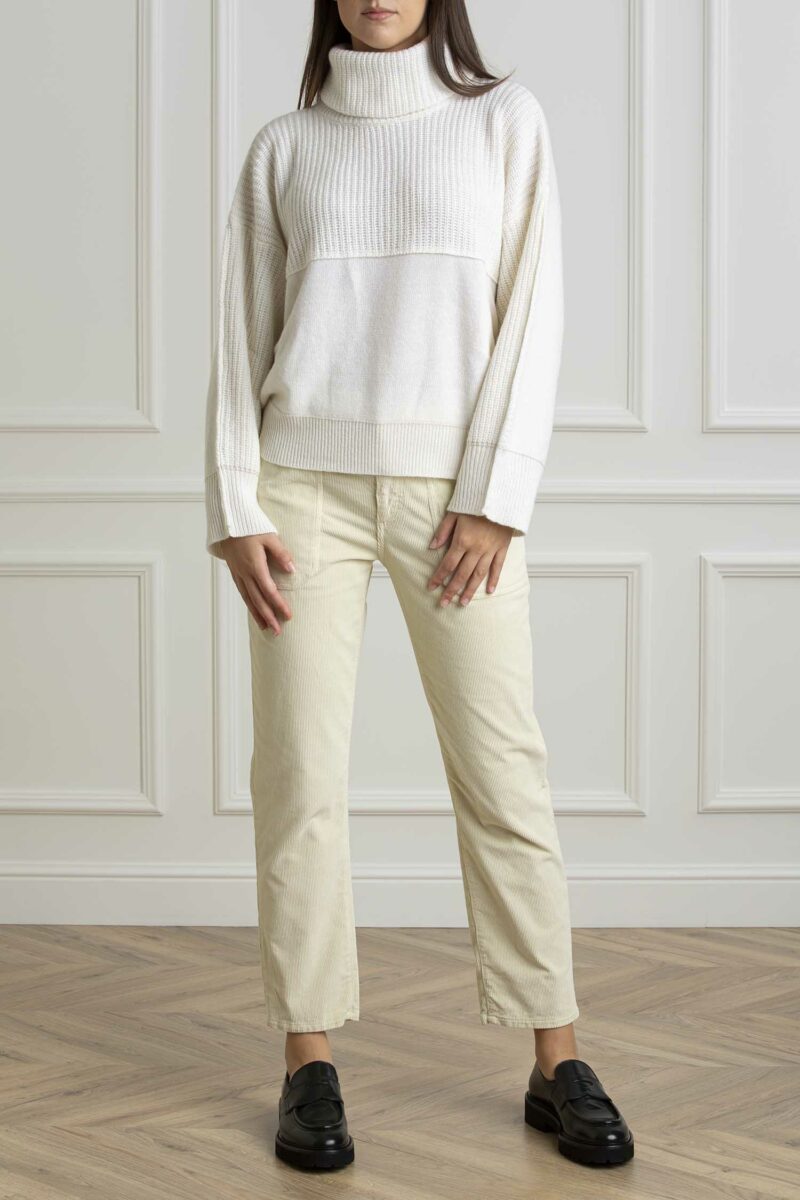 PINKO-MAGLIA VIGNE MISTO LANA E FINE-PKVIGNE WHITE XS