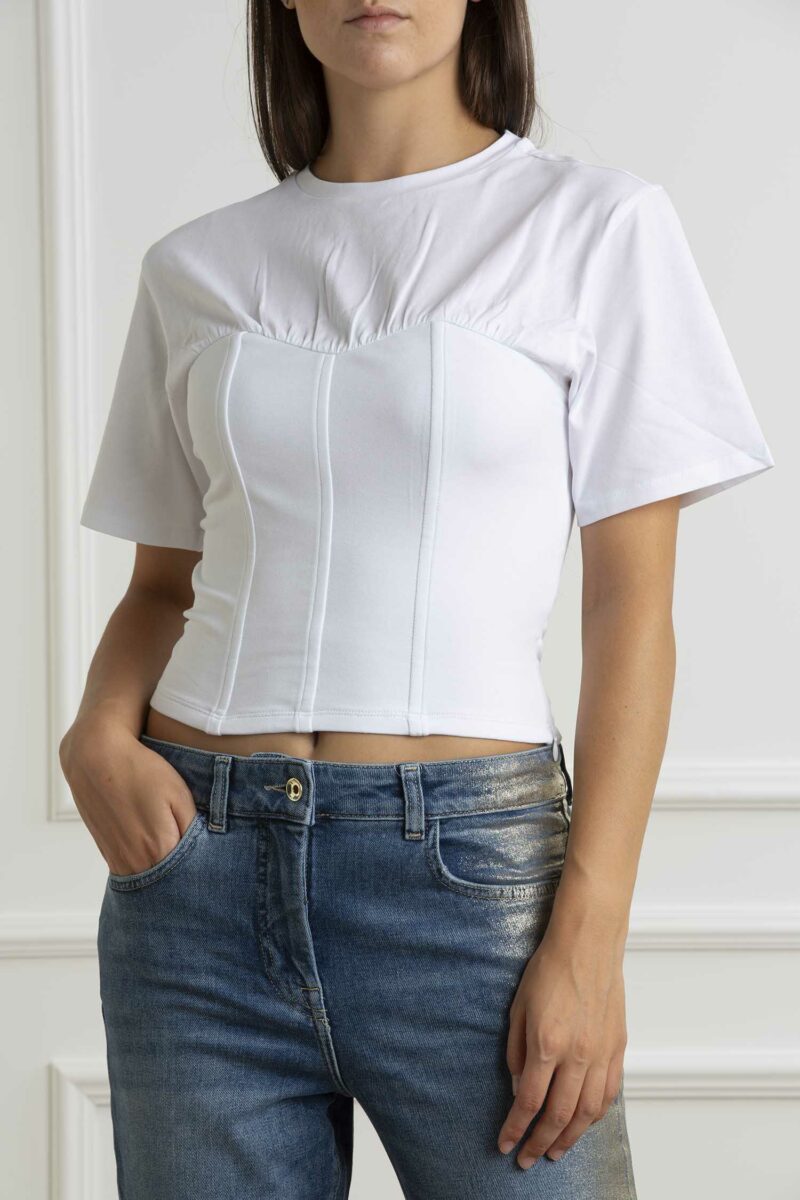 PATRIZIA PEPE-T-SHIRT BUSTIER-PP8M1636J217 BIANCO 2