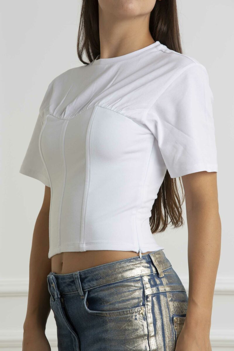 PATRIZIA PEPE-T-SHIRT BUSTIER-PP8M1636J217 BIANCO 2