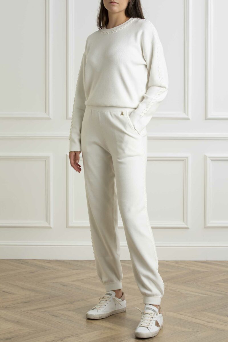 PATRIZIA PEPE-PANTALONE MORBIDO-PP8P0647K207 BIANCO 1