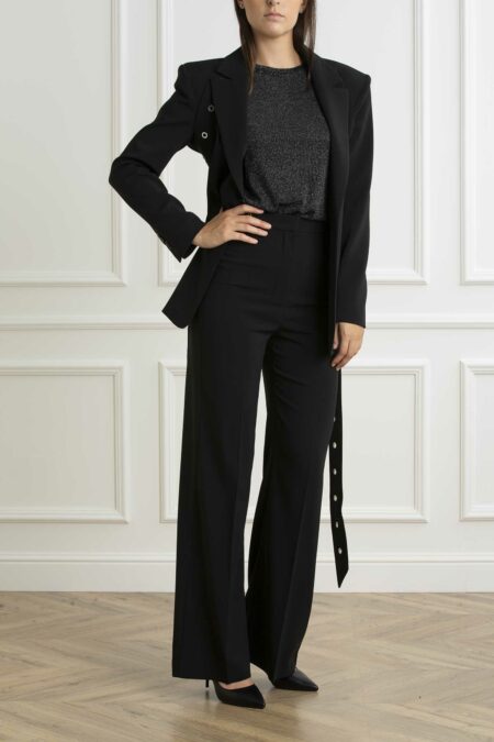 PATRIZIA PEPE-PANTALONE PALAZZO-PP8P0653A6F5 NERO 44