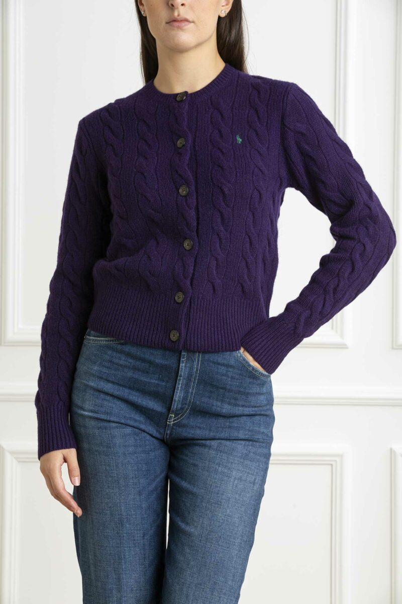 RALPH LAUREN-CARDIGAN  M/L-RL910443A24 PURPLE S