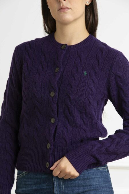 RALPH LAUREN-CARDIGAN  M/L-RL910443A24 PURPLE S