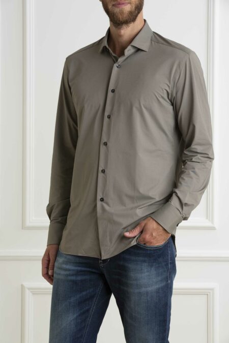 XACUS-CAMICIA TAYLOR FIT M/FANTASIA-XA11460558A24 GRIGIO 43