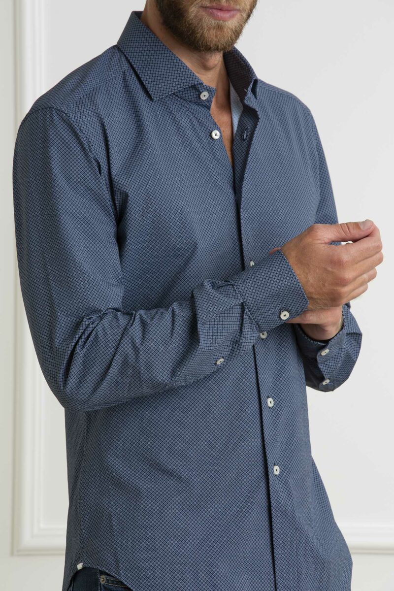 XACUS-CAMICIA SLIM FIT FANTASIA-XA71623658 BLU 43