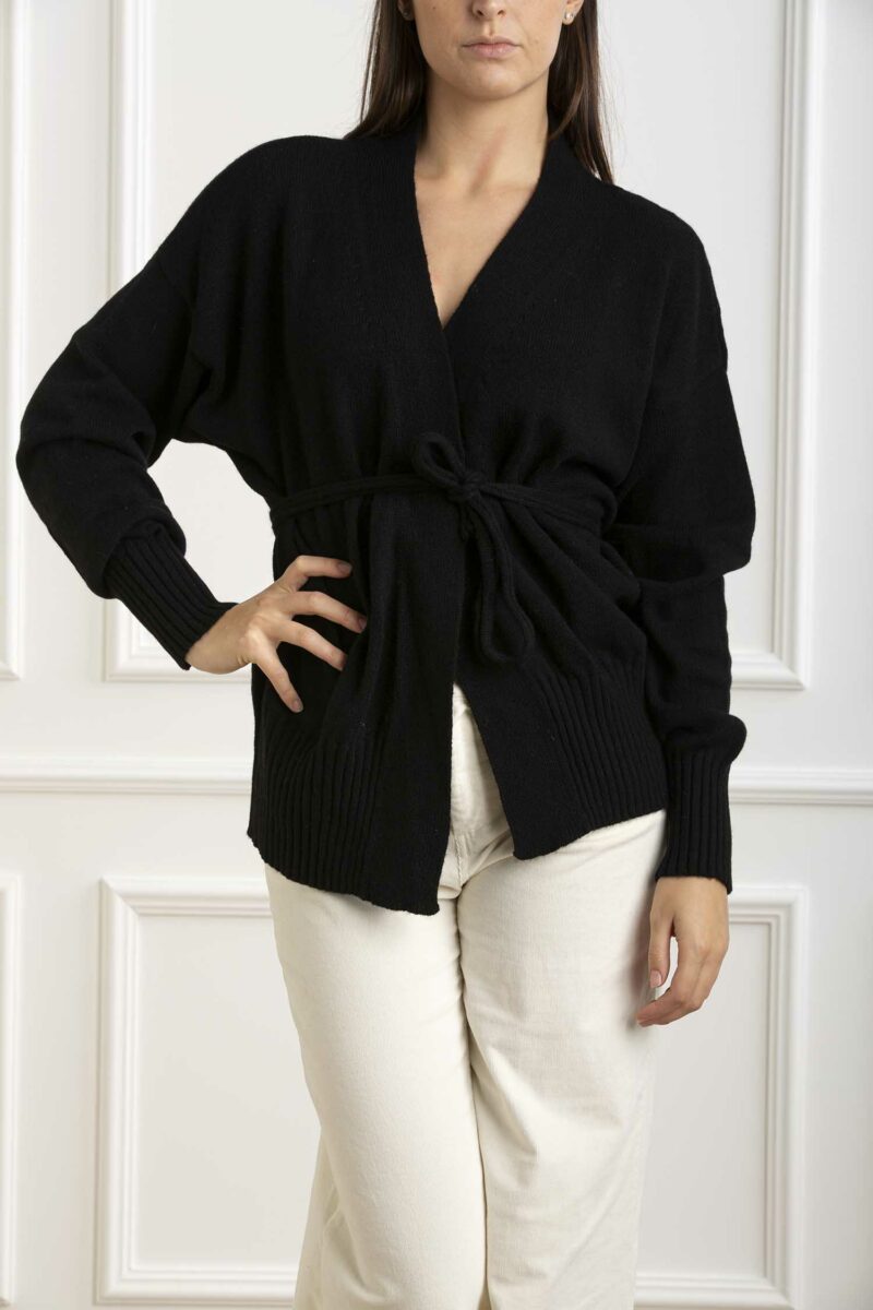 ALPHA-CARDIGAN CON CINTURA-APAD8081E NERO 44