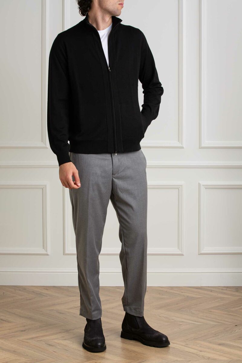 ALPHA-BLOUSON ZIP M/L 100% MERINOS-APAU7025E NERO 54