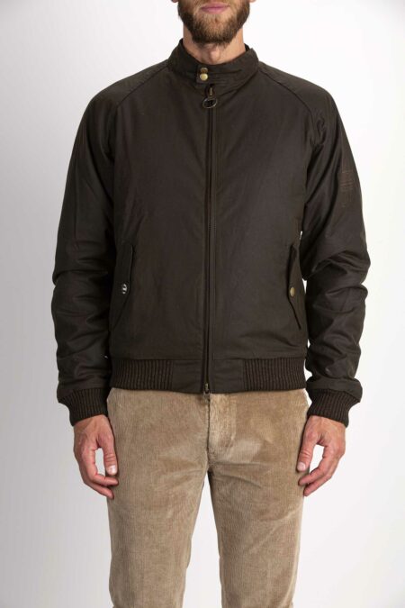 BARBOUR-BOMBER MERCHANT WAX-BBMWX0465A3 OLIVE M