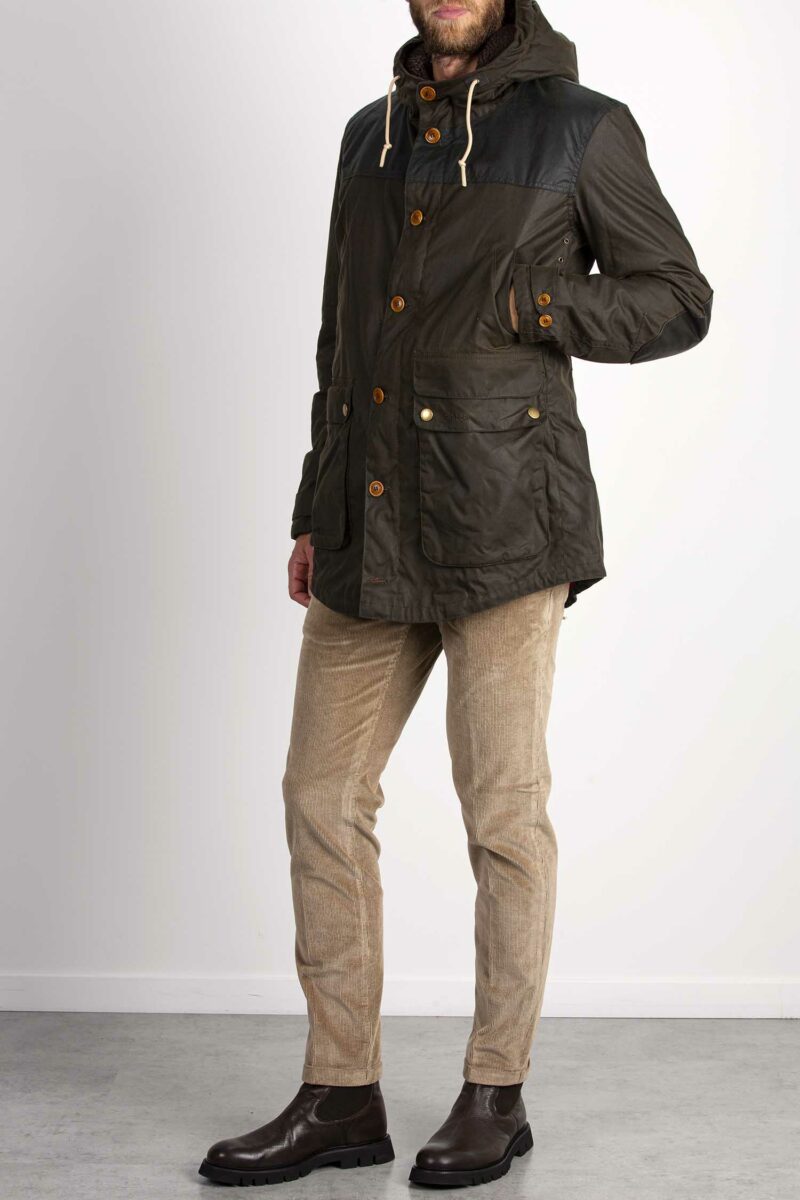 BARBOUR-PARKA GAME WAX-BBMWX0698A3 OLIVE XXL