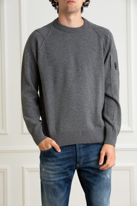 CP COMPANY-MAGLIA GIROCOLLO LAMBSWOOL GRS-CPCMKN047A110149A GRIGIO XL