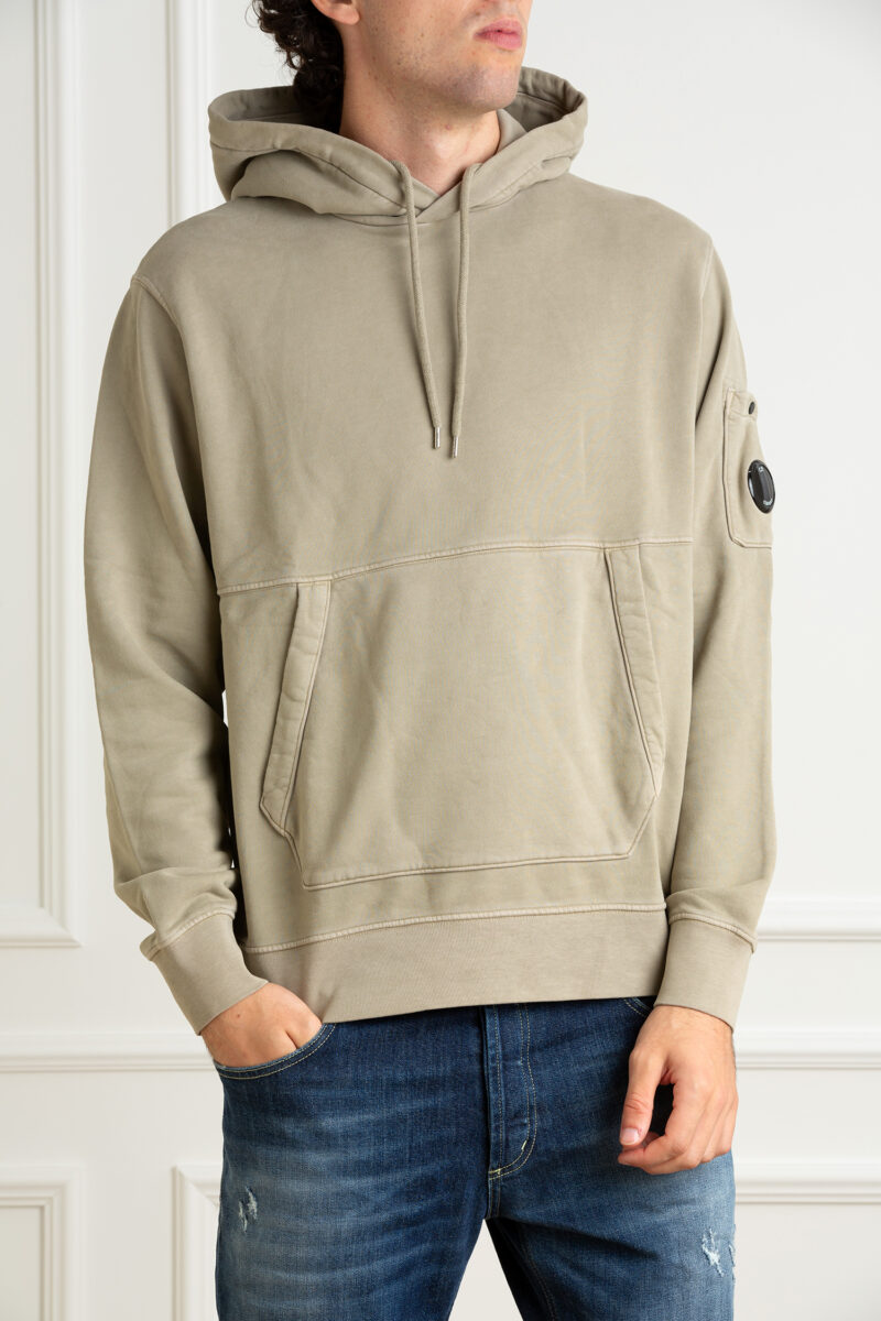 CP COMPANY-FELPA CON CAPPUCCIO DIAGONALE-CPCMSS061A006372R SILVER XL