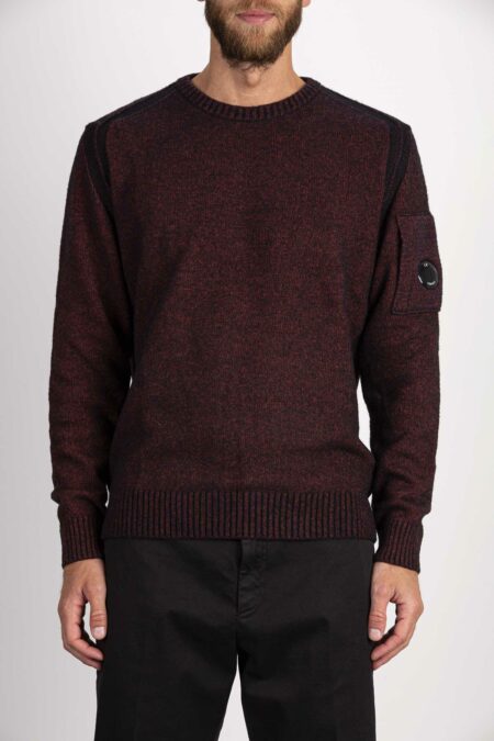 CP COMPANY-MAGLIA GIRO FLEECE-CPKN197A006170AA3 ROSSO 52