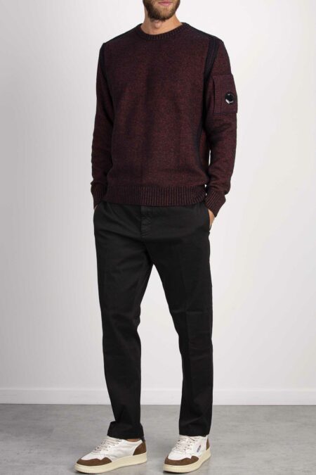 CP COMPANY-MAGLIA GIRO FLEECE-CPKN197A006170AA3 ROSSO 52