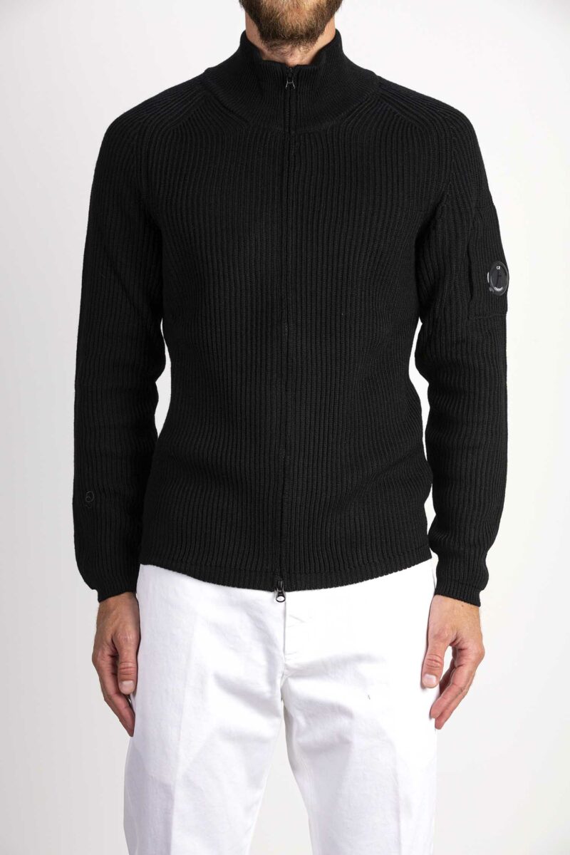 CP COMPANY-MAGLIA CON ZIP RE-WOOL-CPKN268A006595A NERO 54