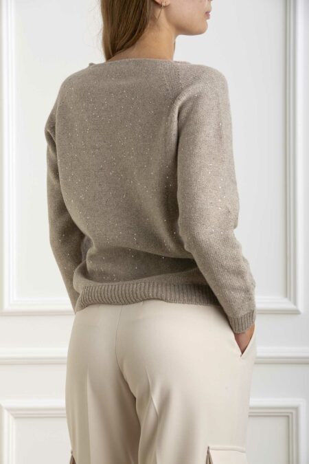 GRAN SASSO-MAGLIA PULLOVER C/PAILLETTES-GR1420133000 BEIGE 44